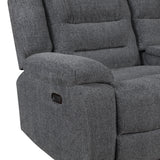 Redondo Laf Console Loveseat W/ 2 Recliners Pwr Fr-Dk Gray
