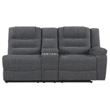 Redondo Raf Console Loveseat W/1 Recliner-Dk Gray
