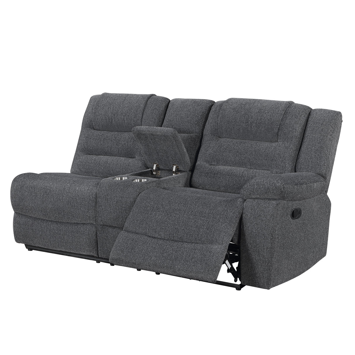 Redondo Raf Console Loveseat W/1 Recliner-Dk Gray