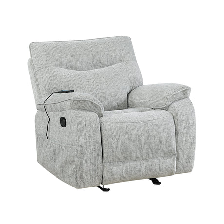 Chablis Glider Recliner W/Heat & Massage-Mist Gray