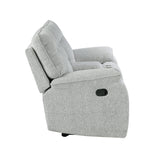 Chablis Reclining Console Loveseat-Mist Gray