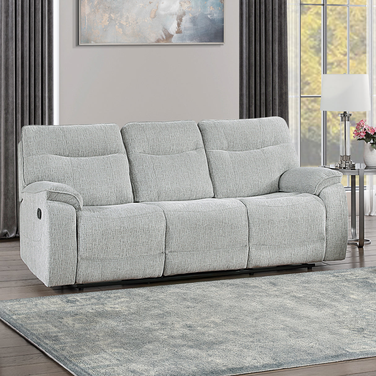 Chablis Reclining Sofa-Mist Gray