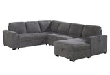 U2660 Grey L Sectional Pullout