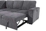 U2660 Grey Sectional Sofa-Without Chaise