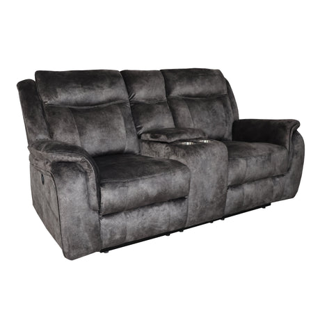 Park City Console Loveseat W/ Pwr Fr-Slate