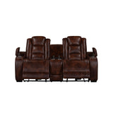 Chester Reclining Console Loveseat-Brown