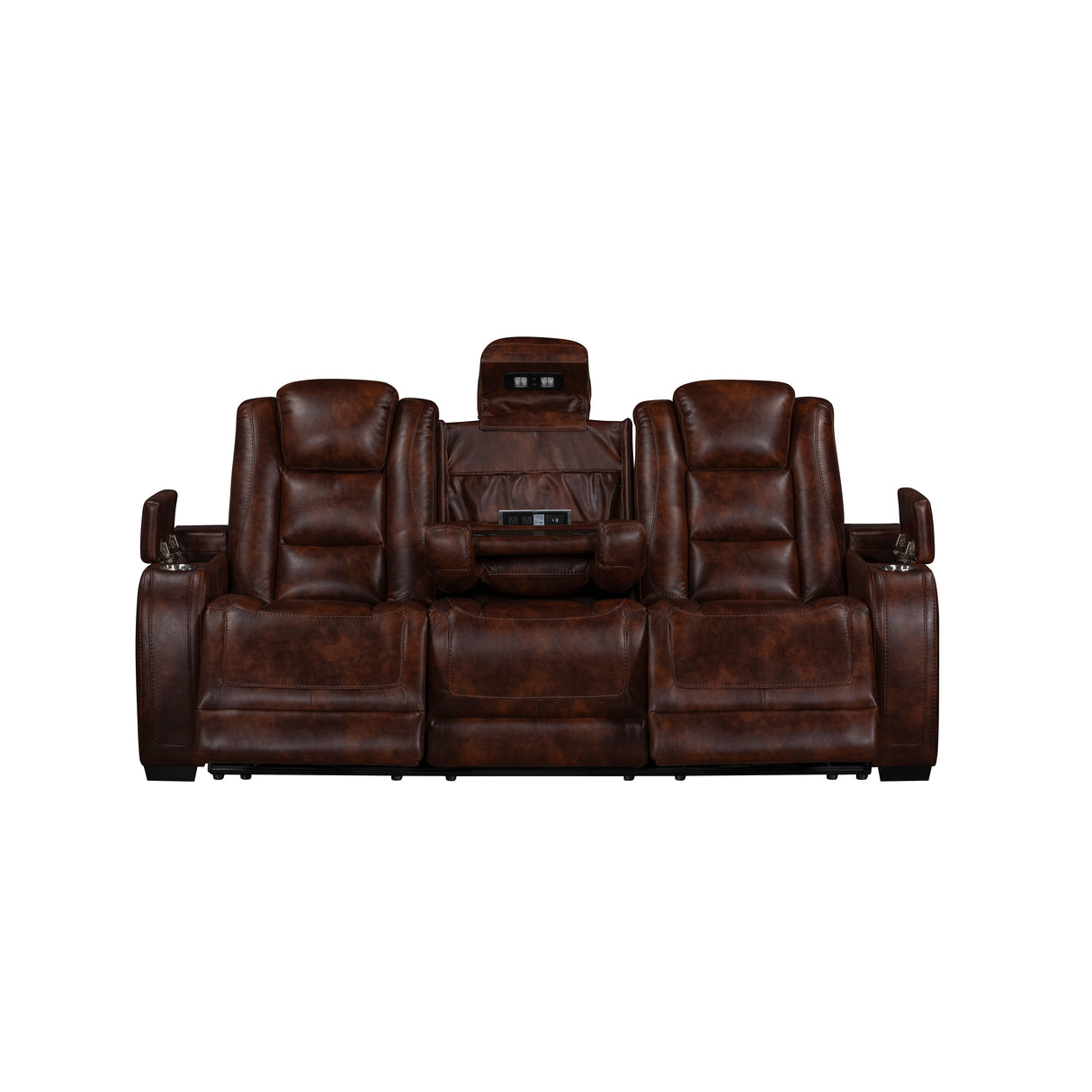 Chester Reclining Sofa W/Pwr Hr & Fr-Brown