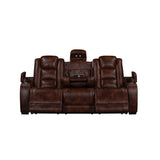 Chester Reclining Sofa W/Pwr Hr & Fr-Brown