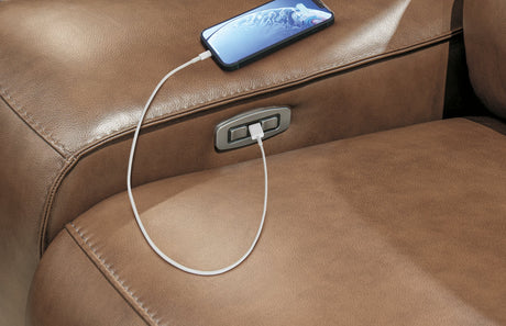 DeepWakes Power Reclining Loveseat with Console - galleria furniture outlet