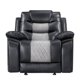 Nikko Glider Recliner-Black/Gray