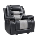 Nikko Glider Recliner W/Pwr Fr-Black/Gray