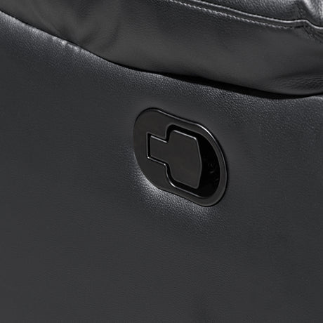 Nikko Console Loveseat W/ Dual Recliners-Black/Gray