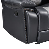 Nikko Sofa W/Dual Recliner-Black/Gray