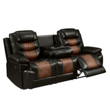 Nikko Sofa W/Dual Recliner-Brown