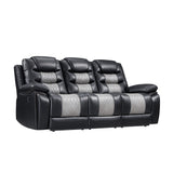 Nikko Sofa W/Pwr Fr-Black/Gray