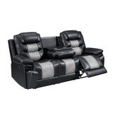Nikko Sofa W/Pwr Fr-Black/Gray