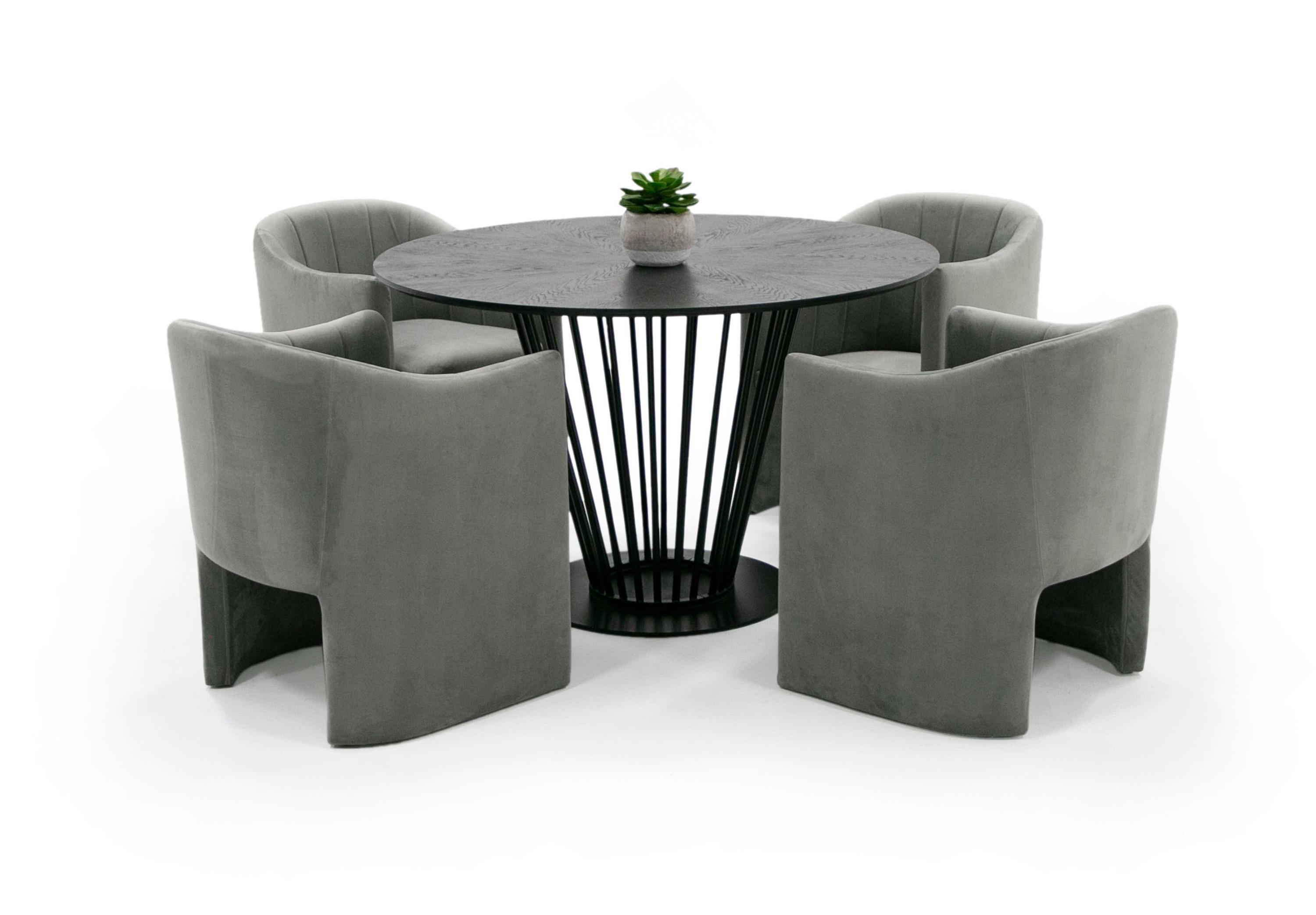Modrest Conroy Modern Black Round Dining Table - Thumbnail 5