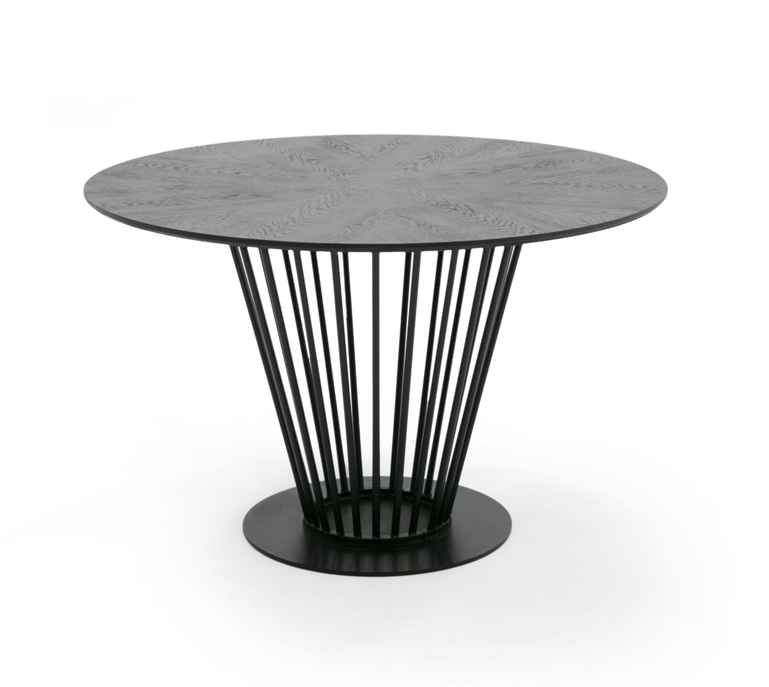Modrest Conroy Modern Black Round Dining Table - Thumbnail 2
