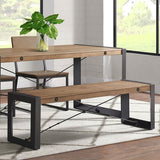 Elements International Industrial Bench in Gunmetal and Brown