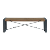 Elements International Industrial Bench in Gunmetal and Brown