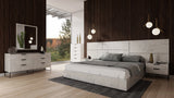 Marbella - Italian Modern White Marble Bed with 2 Nightstands