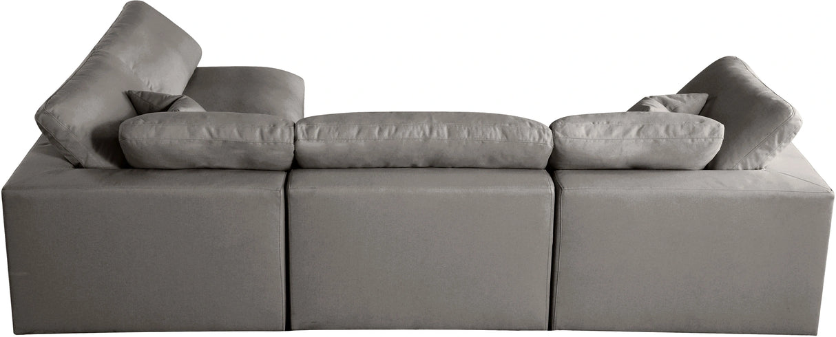 Plush Grey Velvet Standard Cloud Modular Sectional
