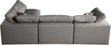 Plush Grey Velvet Standard Cloud Modular Sectional
