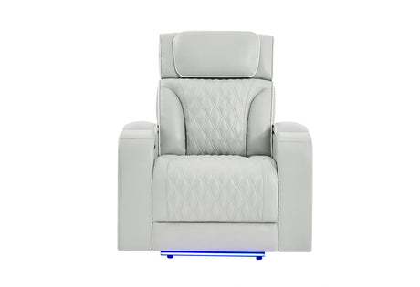 U8611 Blanche Power Recliner with Power Headrest and LED