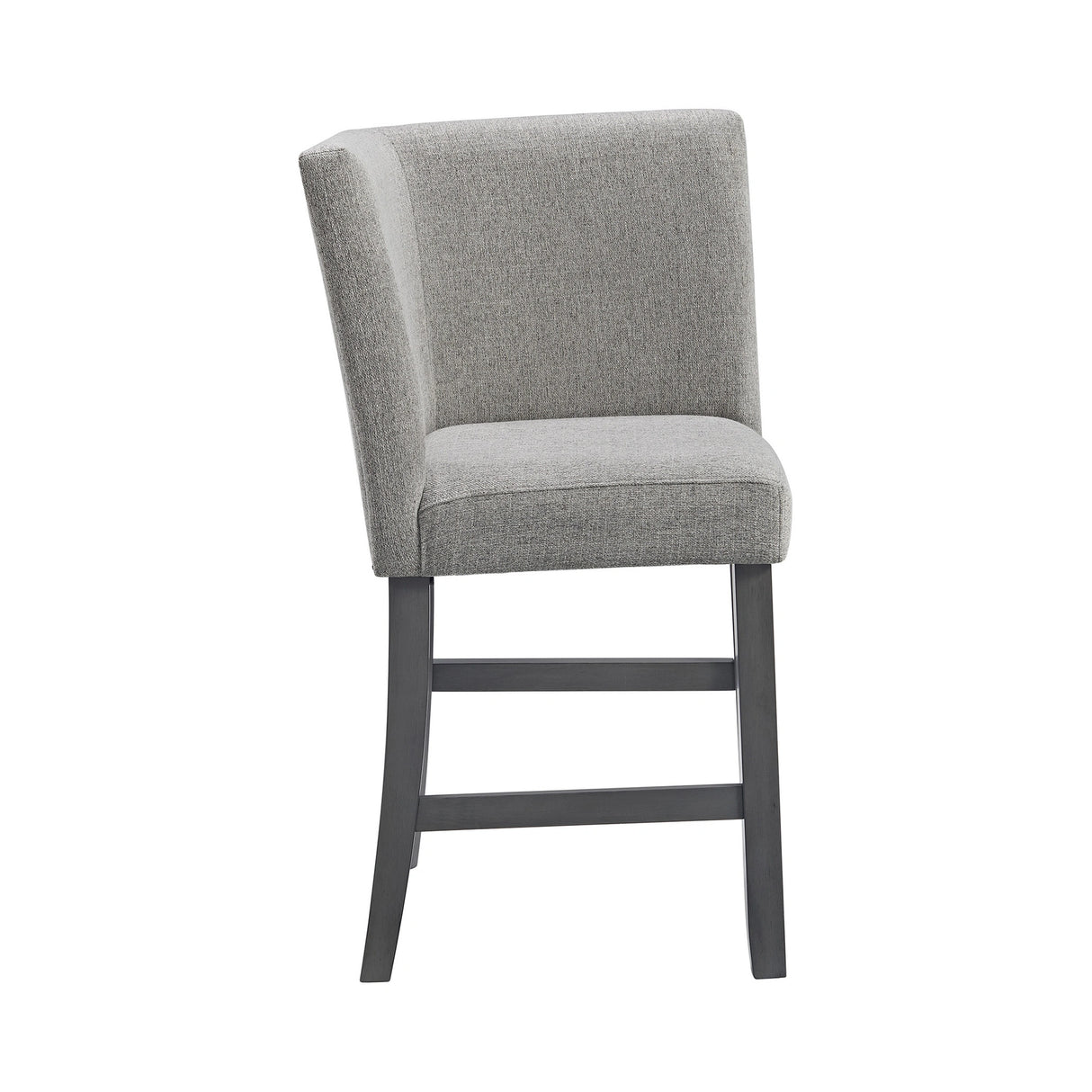 Seneca Counter Corner Bench with Upholstered Back and Grey Fabric