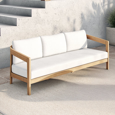 Wesley Patio Sofa, W/ White Cushions