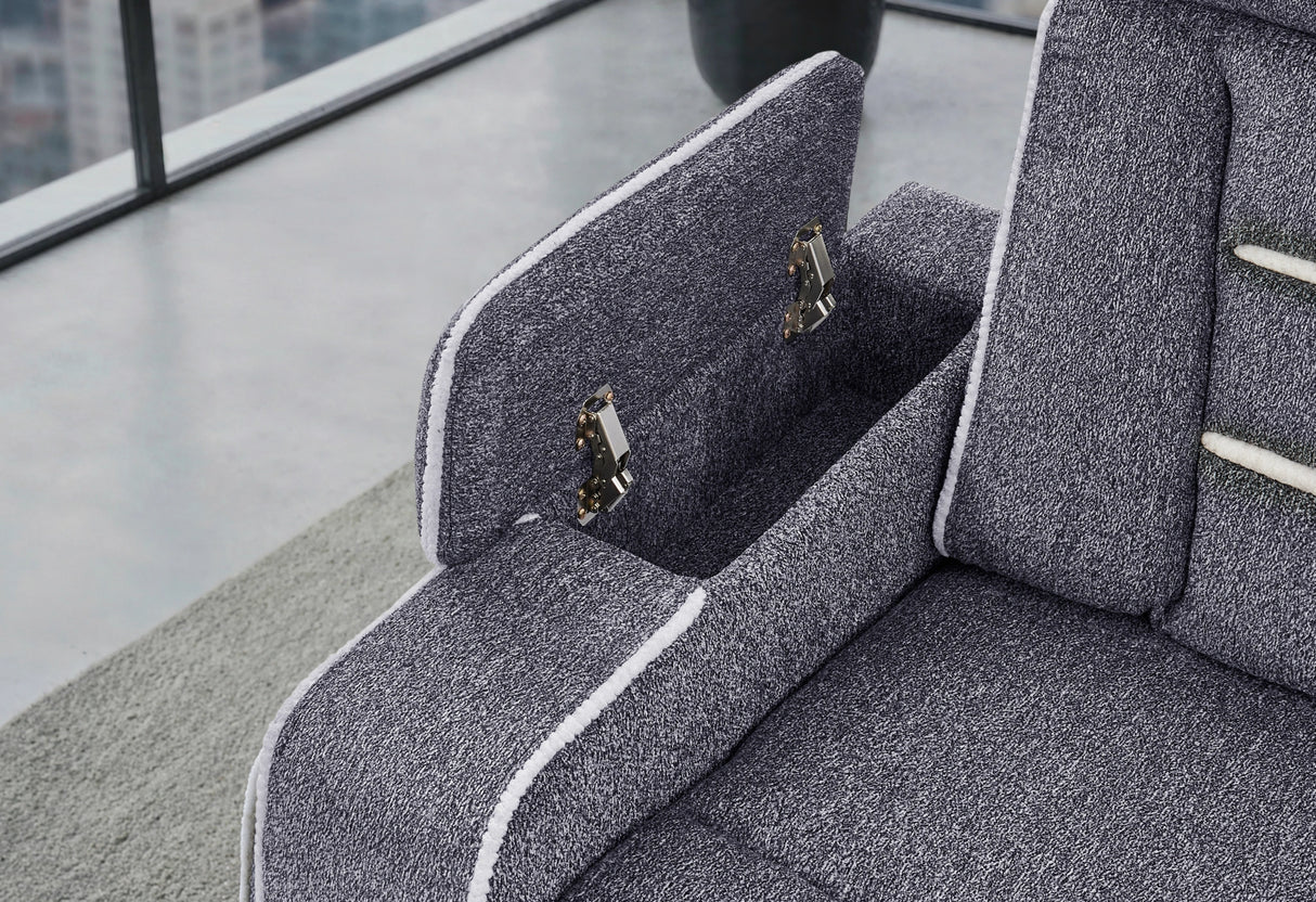 U1895 Grey P2 Console Reclining Loveseat with IS and LED
