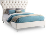 Kira Cream Velvet Queen Bed