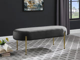 Gia Grey Velvet Bench
