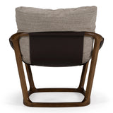 Newman - Modern Beige Fabric + Dark Brown Faux Leather + Ash Accent Chair