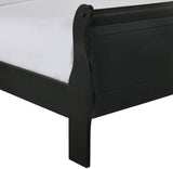 Elements International Louis Philippe Full Panel Bed in Black