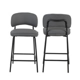 Blythe Gray Vegan Leather Counter Chair (2 Per Carton)