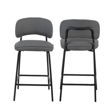 Blythe Gray Vegan Leather Counter Chair (2 Per Carton)