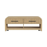 Ridgemont Coffee Table with Casters/Push Through Drawer
