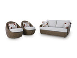 Double Point Outdoor Loveseat/2 Swivel Chairs (Set of 3)