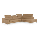 Viola - Italian Contemporary Deserto Leather Right Facing Sectional Sofa