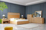 Gavin - Modern Natural Ash + Rattan Bed