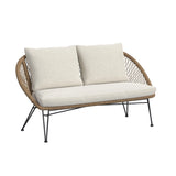 Grace Outdoor Seating 4PC Set - Black, Natural and Olefin Beige