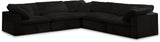 Cozy Black Velvet Cloud Modular Sectional