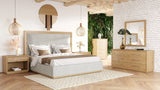Santa Barbara - Modern Grey Fabric + Natural Bedroom Set