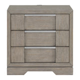 Kelis 3-Drawer Nightstand with USB in Grey