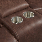 Atlantis 3PC Living Room Set in Heritage Brown-Sofa, Loveseat & Recliner