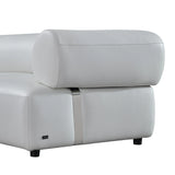 Stuart - Contemporary White Leather Left Facing Chaise Sectional Sofa