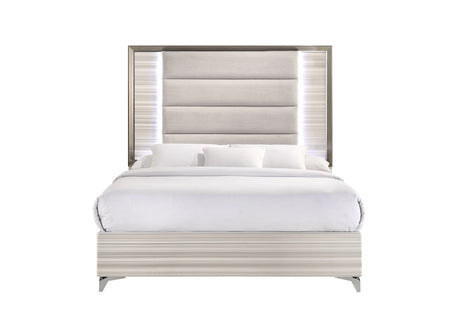 Zambrano White Bed with LED