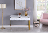 Pandora White Laquer with Gold Console Table