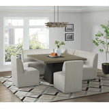 Jemma Standard Height Dining Set in Grey-Square Table and Four Chairs